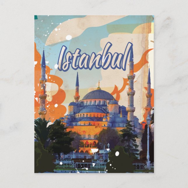 Cartão Postal Viagens vintage de Istambul (Frente)