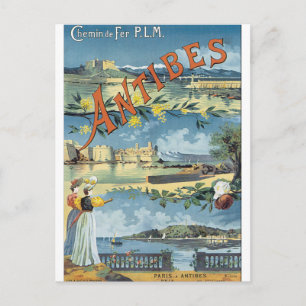 Cartão Postal Viagens vintage de Poster de Antibos