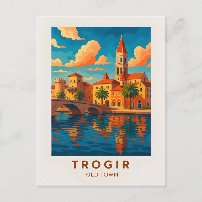 Cartão postal Viagens vintage de Poster de  Trogir (Frente)