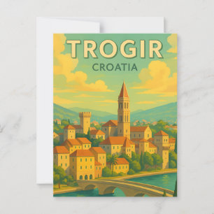 Cartão postal Viagens vintage de Poster de Trogir