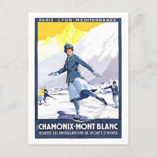 Cartão Postal Viagens vintage de Poster para Chamonix, França,