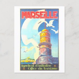 Cartão Postal Viagens vintage de Poster para Marselha, França,