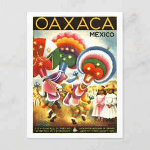 Cartão Postal Viagens vintage de Poster para Oaxaca, México,