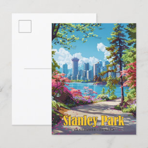 Cartão Postal Viagens vintage de Stanley Park Vancouver Canadá