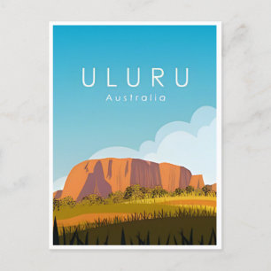 Cartão Postal Viagens vintage do Ayers Uluru Rock da Austrália