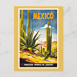 Cartão Postal Viagens vintage do cacto de México