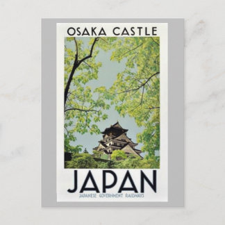 Cartão Postal Viagens vintage do Castelo de Osaka JAPAN