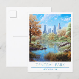 Cartão Postal Viagens vintage do Central Park New York USA