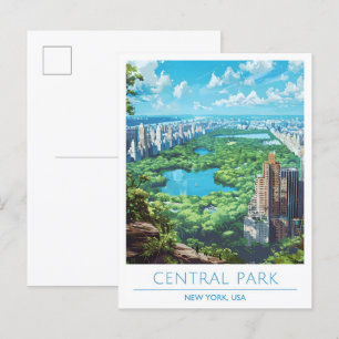 Cartão Postal Viagens vintage do Central Park New York USA
