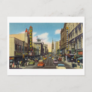 Cartão Postal Viagens vintage do centro Denver