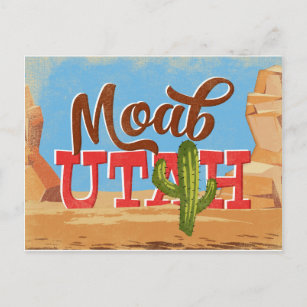Cartão Postal Viagens vintage do Deserto do Moab Utah