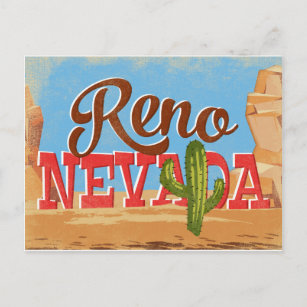Cartão Postal Viagens vintage do Deserto do Reno Nevada
