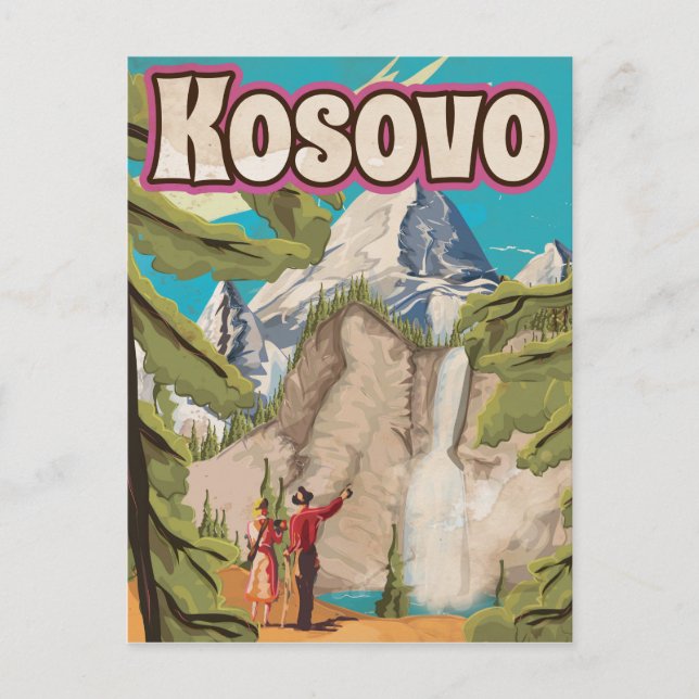 Cartão Postal Viagens vintage do Kosovo (Frente)