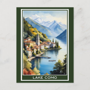 Cartão Postal Viagens vintage do Lago Itália