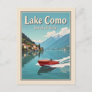 Cartão Postal Viagens vintage do Lago Itália