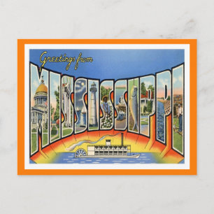 Cartão Postal Viagens vintage do Mississippi