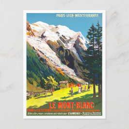Cartão Postal Viagens vintage do Monte Blanc France