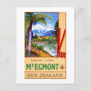 Cartão Postal Viagens vintage do Monte Egmont Nova Zelândia
