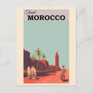 Cartão Postal Viagens vintage do Norte de África do Marrocos