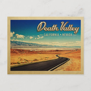Cartão Postal Viagens vintage do Parque Nacional do Vale da Mort