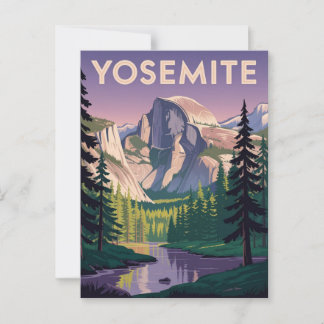 Cartão Postal Viagens vintage do Parque Nacional Yosemite