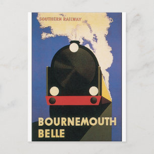 Cartão Postal Viagens vintage do trem Bournemouth Belle