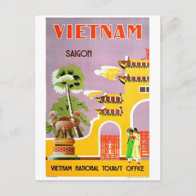 Cartão Postal viagens vintage do vietnam (Frente)