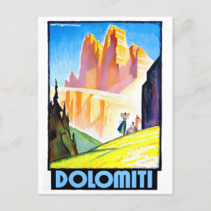 Cartão Postal Viagens vintage Dolomites Itália