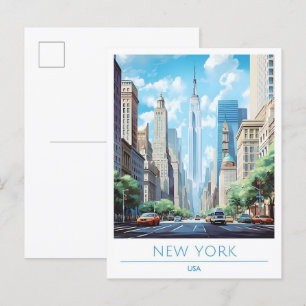 Cartão Postal Viagens vintage dos Estados Unidos de Nova Iorque