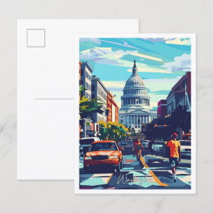 Cartão Postal Viagens vintage dos Estados Unidos de Washington