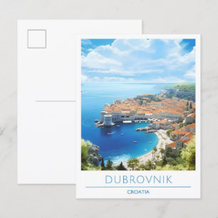 Cartão Postal Viagens vintage Dubrovnik Croácia