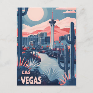 Cartão Postal Viagens vintage e arte em Las Vegas
