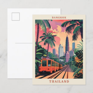 Cartão Postal Viagens vintage Elegante de Bangkok Tailândia
