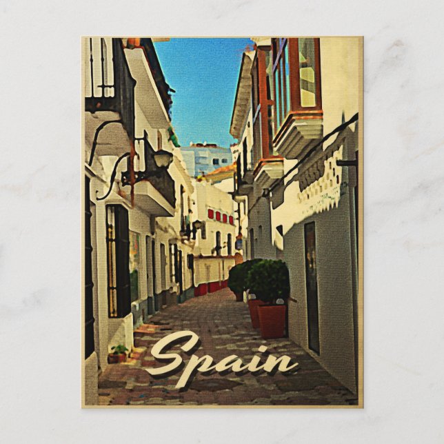 Cartão Postal Viagens vintage espanha (Frente)