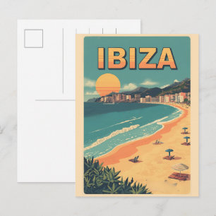 Cartão Postal Viagens vintage Espanha IBIZA Ilhas Baleares prese