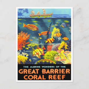 Cartão Postal viagens vintage excelente Barrier Coral Reef Austr