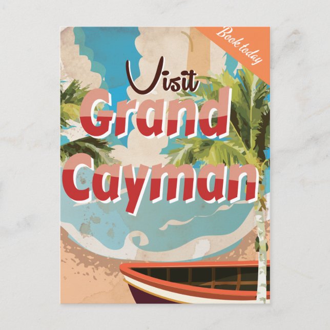 Cartão Postal Viagens vintage Grand Cayman (Frente)