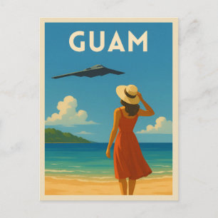 Cartão Postal Viagens vintage Guam Island Beach Retro Seaside