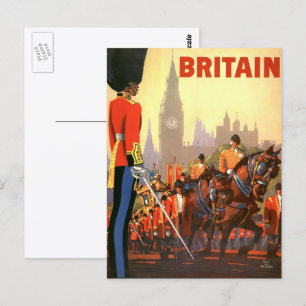 Cartão Postal viagens vintage, Guarda Real Britânica