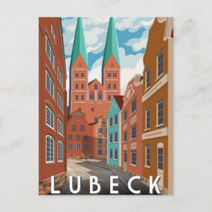 Cartão Postal Viagens vintage Holst Lubeck Alemanha
