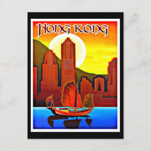 Cartão postal-Viagens vintage-Hong Kong