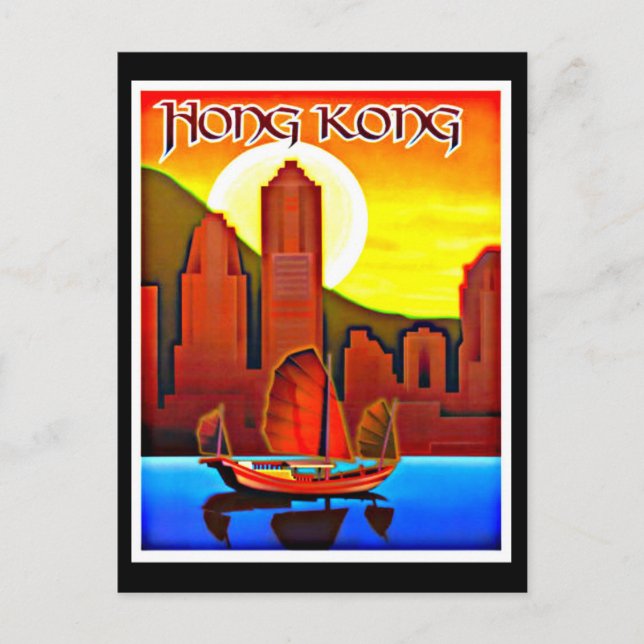 Cartão postal-Viagens vintage-Hong Kong (Frente)