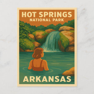 Cartão Postal Viagens vintage Hot Primaveras National Park