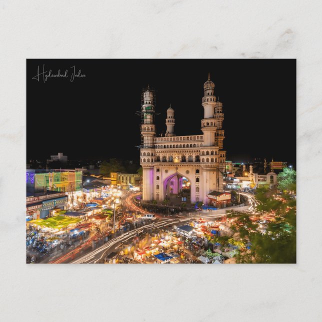 Cartão Postal Viagens vintage Hyderabad India Pakistan Férias (Frente)