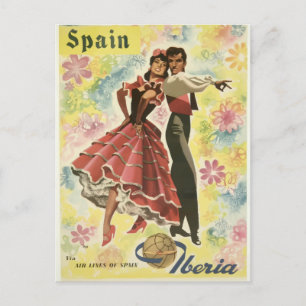 Cartão Postal viagens vintage iberia