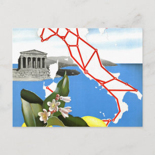 Cartão Postal viagens vintage Itália