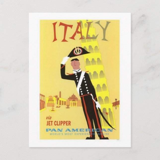 Cartão Postal Viagens vintage Itália - (Frente)
