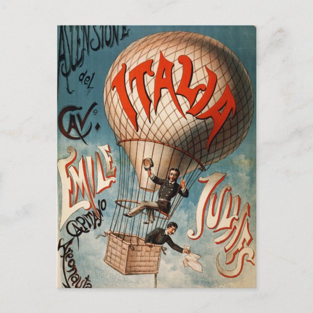 Cartão Postal Viagens vintage Itália-Europa (Frente)