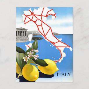 Cartão Postal viagens vintage Itália Panteão Roma