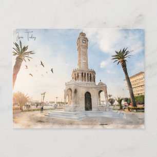 Cartão Postal Viagens vintage Izmir Turkey Ephesus Acropolis